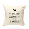 Basenji pillow, dog pillow, basenji cushion, gift for dog lovers, cover cotton canvas print, dog lover gift for her 40x40 50x50 245