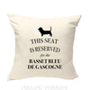 Basset hound pillow, basset bleu de gascogne cushion, gift for dog lovers, cover cotton canvas print, dog lover gift for her 40x40 50x50 247