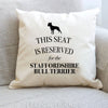 Staffordshire bull terrier pillow, bull terrier gift, dog pillow, gift for dog lover, cover cotton canvas print, dog gift 40x40 50x50 423
