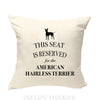 American hairless terrier pillow, dog pillow, terrier dog cushion, gift for dog lover, cover cotton canvas print, dog gift 40x40 50x50 225