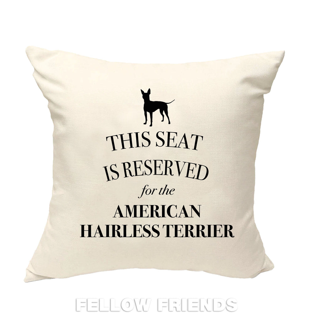 American hairless terrier pillow, dog pillow, terrier dog cushion, gift for dog lover, cover cotton canvas print, dog gift 40x40 50x50 225