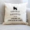 American cocker spaniel pillow, dog pillow, spaniel cushion, gift for dog lovers, cover cotton canvas print, dog lover gift 40x40 50x50 223