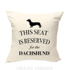 Dachsund cushion, dog pillow, dachsund pillow, cover cotton canvas print, dog lover gift for her 40 x 40 50 x 50 388
