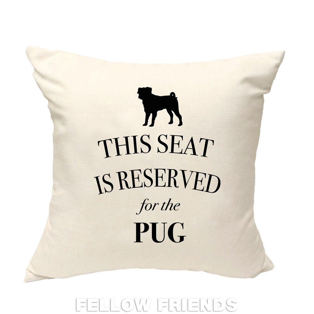 Pug pillow, pug cushion, gift for dog lover, dog pillow, cover cotton canvas print, dog lover gift for her 40 x 40 50 x 50 460